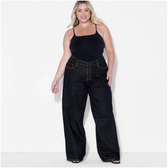 Women's Low-Rise Baggy Jeans - Wild Fable Dark Blue Size 10/31 NWT - Picture 5 of 9